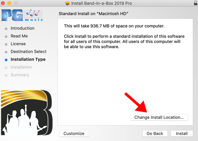 locations on a mac for the band in a box files