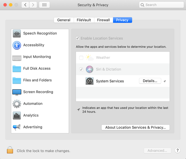 box install mac system preferences security