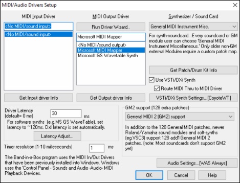 how to enable microsoft midi mapper in windows 10