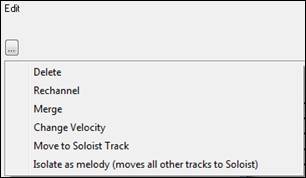 Sequencer Window - Edit button menu