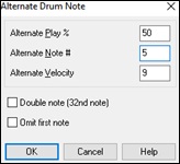 Alternate Drum Note dialog