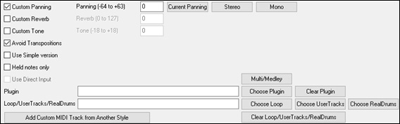 More Miscellaneous Style Settings dialog - Custom Settings area