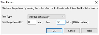 Trim Pattern dialog