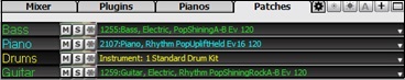 Mixer - Patches tab