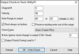 output chords to track