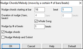 Nudge Chords/Melody dialog