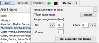 UserTracks Picker (floating) - Partial Generation