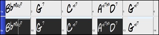 Chord Sheet bars 9-13 