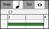 Piano Roll window - Snap and Duration buttons