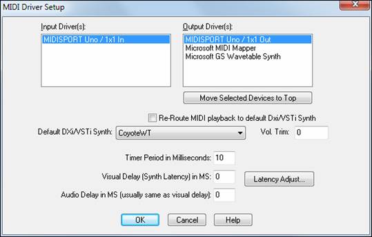 microsoft midi mapper driver windows 7