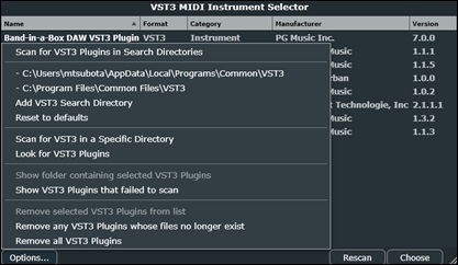 VST3 Audio FX Selector - Option